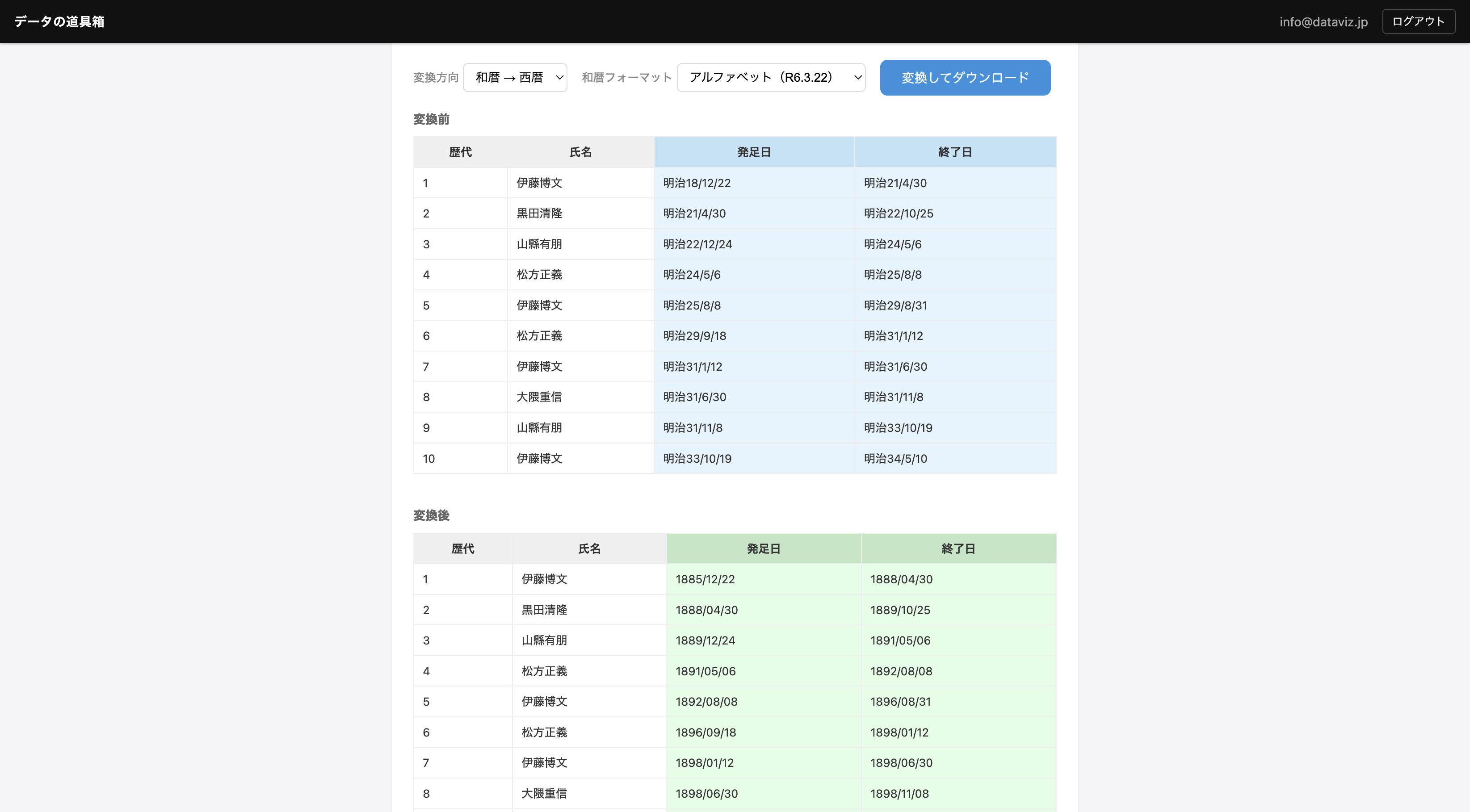 和暦⇔西暦 変換ツール